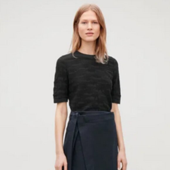 COS Irregular-Stitch Knit Top, Size Large - Picture 2 of 10